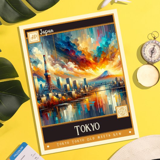 Tokio, Japan |  schilderij Briefkaart