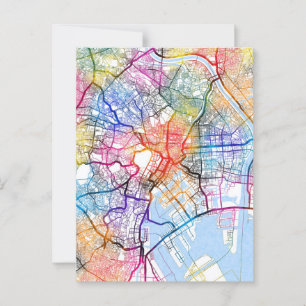 Tokio Japan Stadkaart Briefkaart
