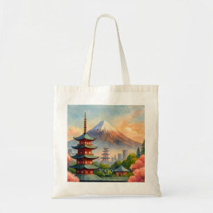 Tokio Japan Stadsgezicht Aquarel Souvenir Tote Bag