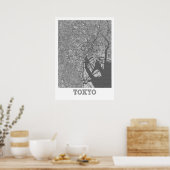 Tokio - Japan - Stadskaart Poster (Keuken)
