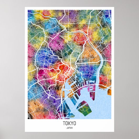 Tokio Japan Stadsplattegrond Poster (Voorkant)