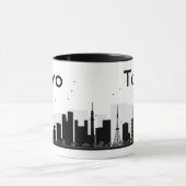 Tokio, Japan | Zwarte en witte veldlijn Mok (Midden)