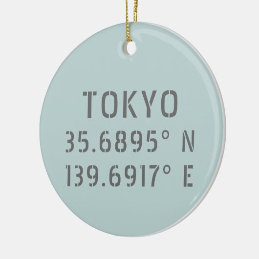 Tokio Latitude & Lengtegraad Keramisch Ornament (Links)