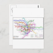 Tokio Metro Map Briefkaart (Voorkant / Achterkant)