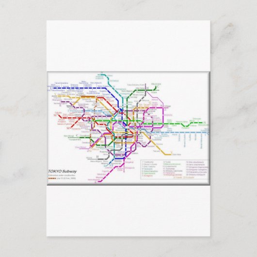 Tokio Metro Map Briefkaart (Voorkant)