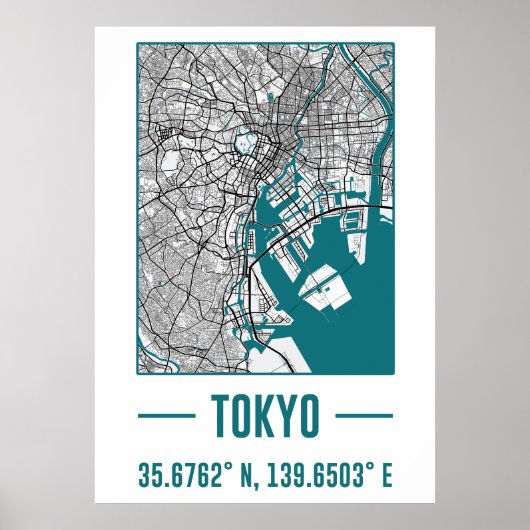 tokio Minimalistische stadskaart, tokio DIY-stadsk Poster (Voorkant)