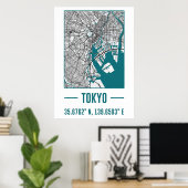 tokio Minimalistische stadskaart, tokio DIY-stadsk Poster (Thuiskantoor)
