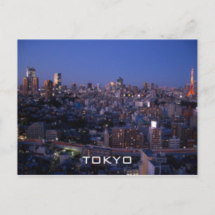 Tokio nachtskyline briefkaart
