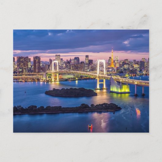 Tokio op het Briefkaart van Night (Voorkant)
