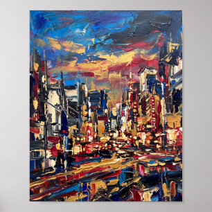 Tokio Poster Luxe Abstracte Olie Schildering