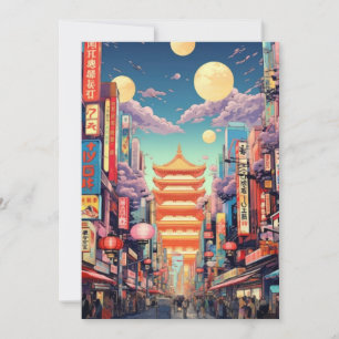 Tokio Reis Kunstansichtkaart, Tokio Silhouette, Ja Kaart
