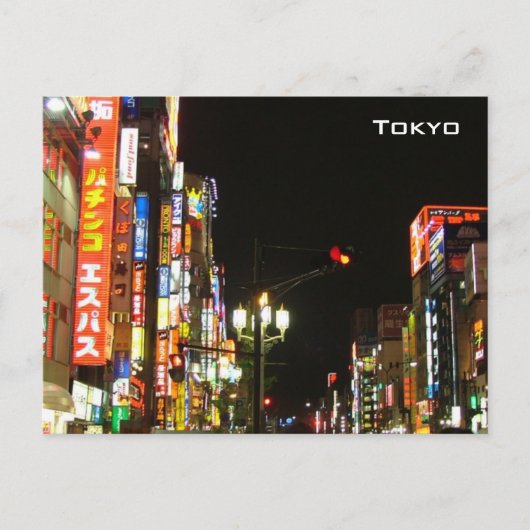 Tokio 's nachts briefkaart (Voorkant)
