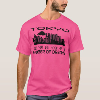 Tokio Skyline GPS coördinaten Hoofdstad Japan T-shirt