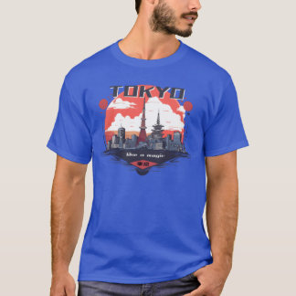 Tokio Stad is als een magische retro T-shirt