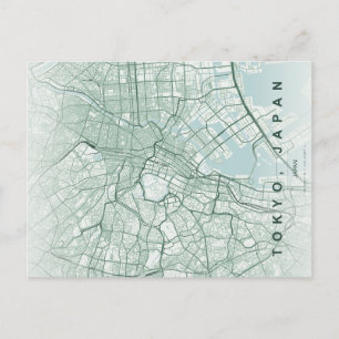 Tokio Stad Japan Kaart Minimale Postkaart