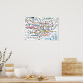 Tokio Subway Map (Ultra High-Res) Groot Poster (Keuken)
