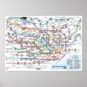 Tokio Subway Map (Ultra High-Res) Groot Poster (Voorkant)