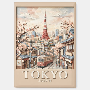 Tokio Toren Japan Stad Landschap Sakura Oude Reis Magneet