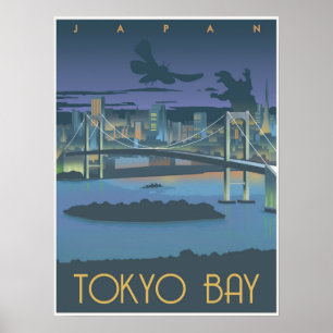 Tokyo Bay 's nachts Poster