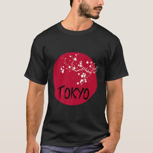 Tokyo Cherry Blossom Art Japan Souvenir Travel T-shirt (Voorkant)