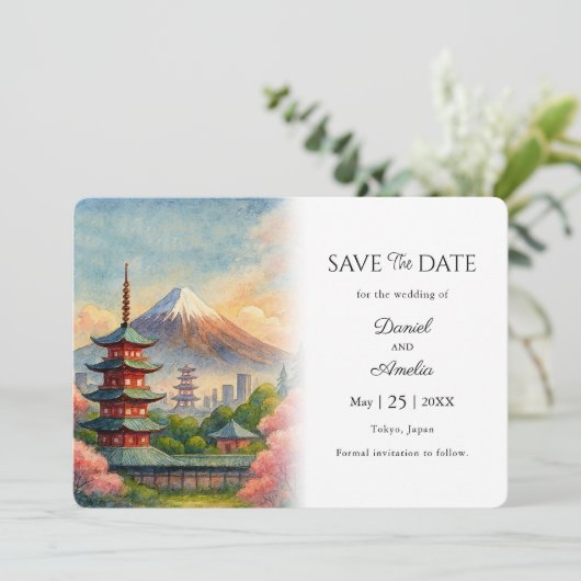 Tokyo Destination Wedding Enregistrer la Carte Dat (Debout devant)