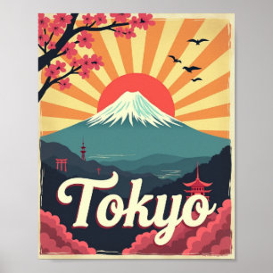 Tokyo in Bloei – Retro Reisposter Poster