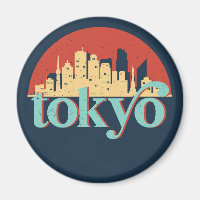 Tokyo Japan City Skyline Retro Travel Art