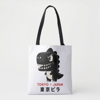 TOKYO JAPAN GODZILLA TOTE BAGS DRAAGTAS