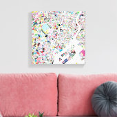 Tokyo Japan Map Canvas Afdruk (Insitu (Woonkamer))
