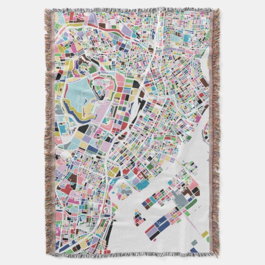 Tokyo Japan Map Deken (Voorkant Verticaal)