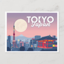 Tokyo Japan Pastel Travel Design Briefkaart