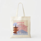 Tokyo Japan Reiskunst, Retro Reiskunst, Roze Tote Bag (Voorkant)