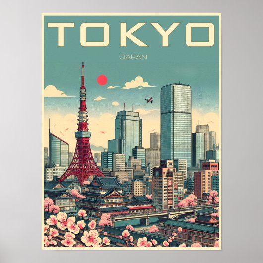 Tokyo Japan reizen geschenken Poster (Voorkant)