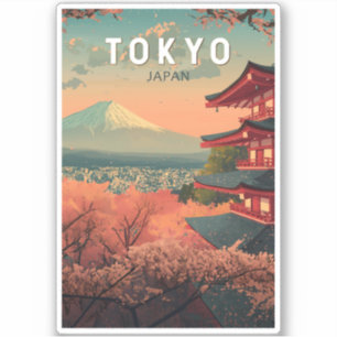 Tokyo Japan Reizen Kunst Vintage Sticker