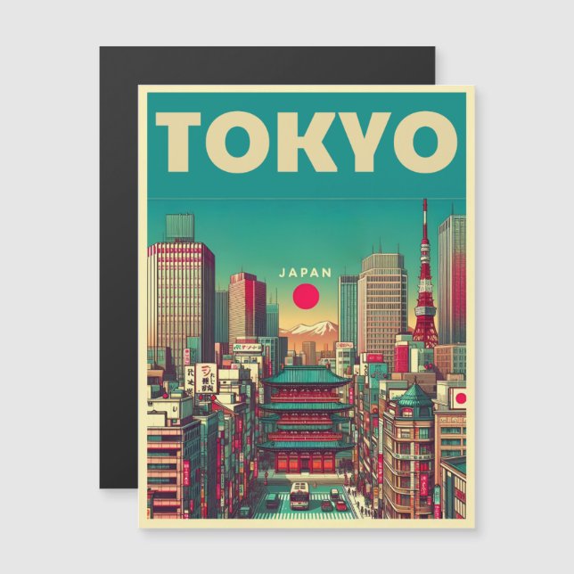 Tokyo Japan reizen  magnitic card geschenken (Voorkant / Achterkant)