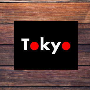 Tokyo Japan Rode Stippen Donkere kleur Briefkaart