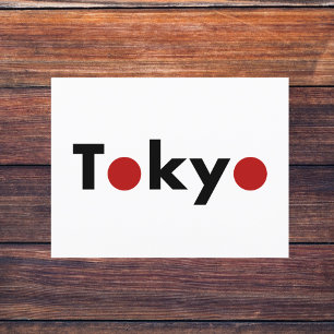 Tokyo Japan Rode Stippen Licht-kleur Briefkaart