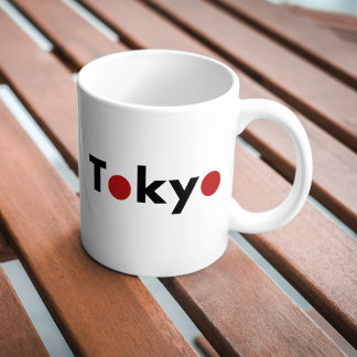 Tokyo Japan Rode Stippen Licht-kleur Koffiemok
