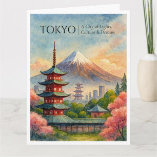 Tokyo Japan Skyline Travel Wenskaart Kaart