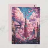Tokyo Japan Travel Briefkaart (Voorkant / Achterkant)