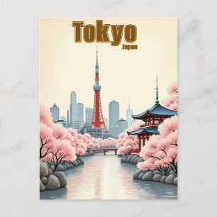 Tokyo Japan Vintage Beroemde Reisplaats Briefkaart