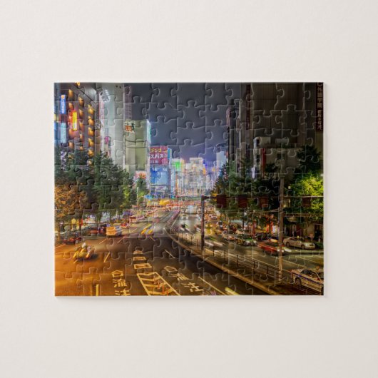 Tokyo Japon heure de nuit lumières Jigsaw Puzzle (Horizontal)