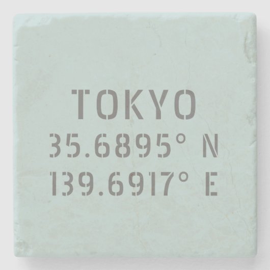 Tokyo Latitude Longitude Stenen Onderzetter (Voorkant)