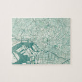 Tokyo Map Blue  Waterverf Legpuzzel (Horizontaal)