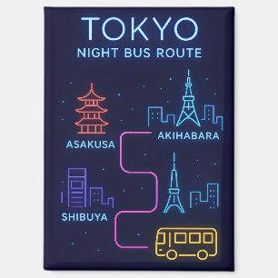 Tokyo Nachtbusroute Neon Kunst – Japan Reizen  Magneet