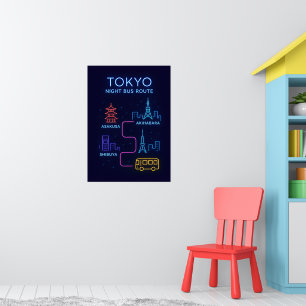 Tokyo Neon Nachtposter Japan Reis Muur Kunst Poster