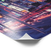 Tokyo Night Neon Retro Vaporwave Poster (Hoek)