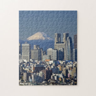 Tokyo, Shinjuku District Skyline, berg Fuji Legpuzzel