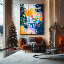 Tokyo Skyline met toren in Fauvistische artistieke