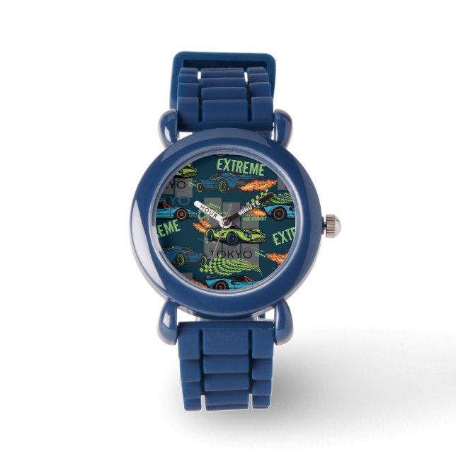 Tokyo Streetracingpatroon Horloge (Voorkant)